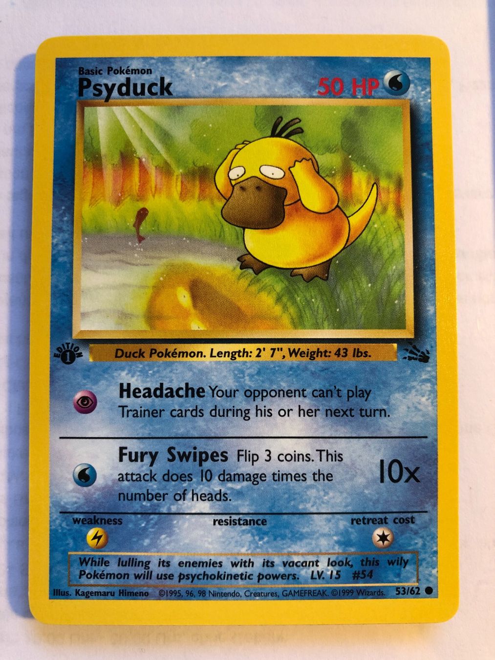 Sammelbilder & Trading cards: Psyduck 1st Fossil - MINT - ab 1.- – Gebraucht aus Giubiasco von dan_pr8b