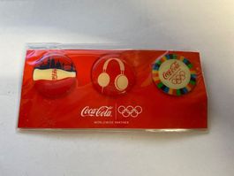 Pins Coca-Cola Olympiques, set de 3, neufs sous blister