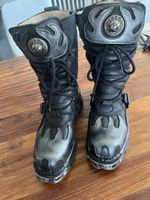 New Rock Stiefel Reactor Leder Schnürung Schnalle Grösse 43