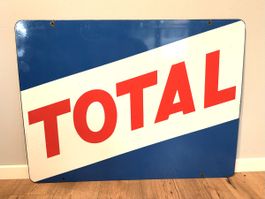 Total Benzin Emailschild Doppelseitig 1960