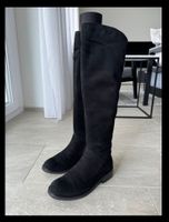 Schwarze Overknee Stiefel aus Wildleder 37EU