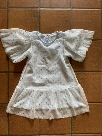 Kleid H&M hellblau mit Punkten Grösse 98/104 neuwertig