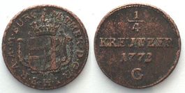 BURGAU 1/4 K 1772 G MARIA THERESIA Kupfer KLEINER SCHRÖTLING
