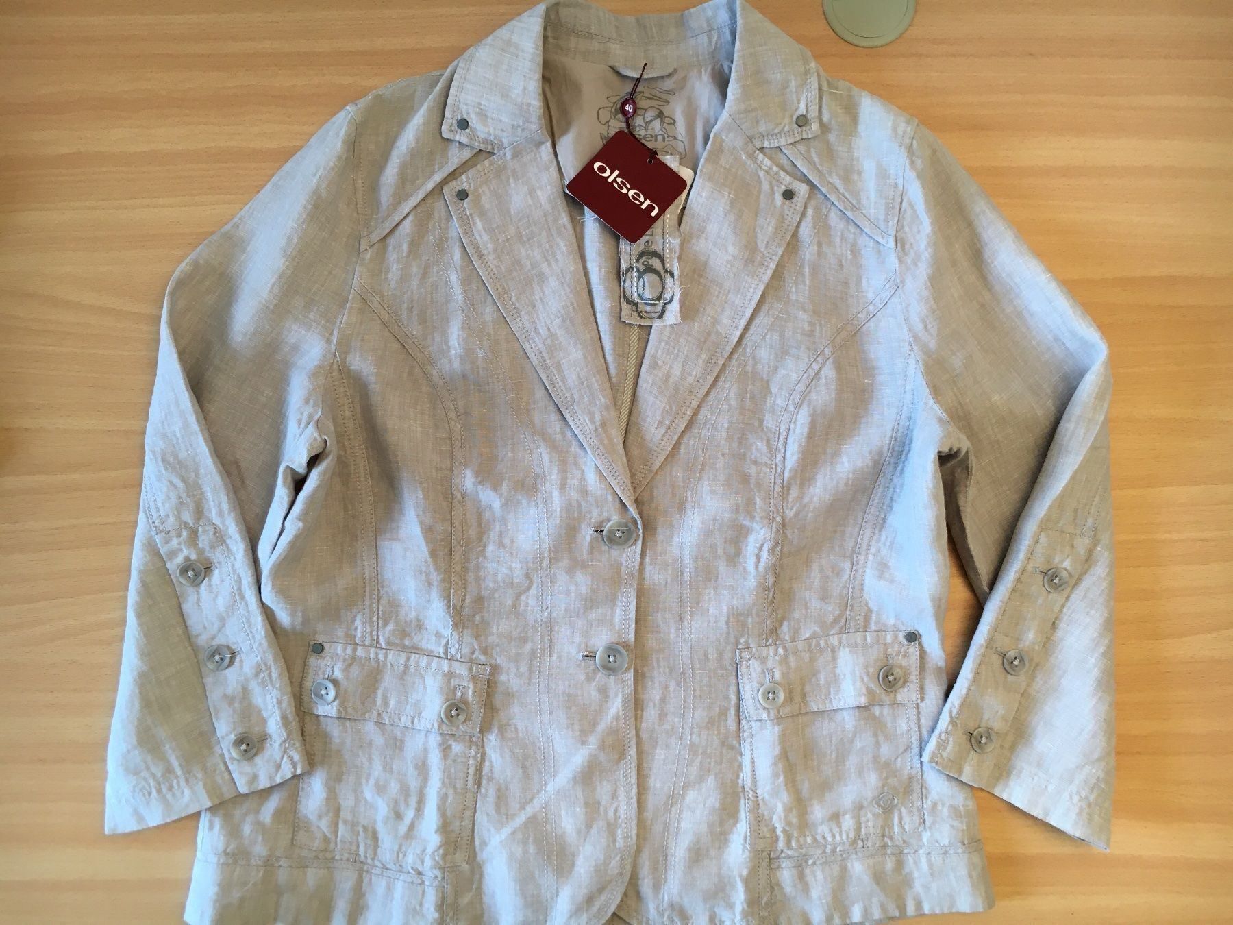 Completi & Tailleur: Olsen - Leinen Blazer / Jacke, grau, 40 – Nuovo (secondo la descrizione) da Luzern venduto da Jiggy_8898 6