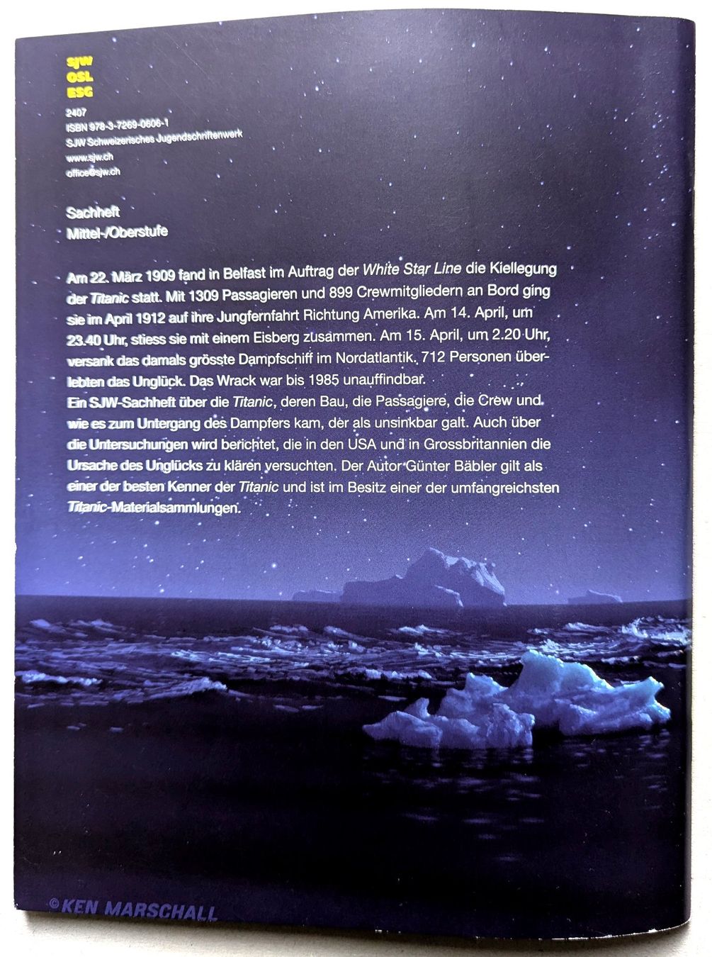 Libri: Heft "Die Titanic", v. Bäbler, Günter, 2012 – Nuovo (secondo la descrizione) da Olten venduto da J.Cooper58 5