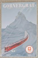 Plaque métal Gornergrat train Zermatt Wallis Suisse 3089m