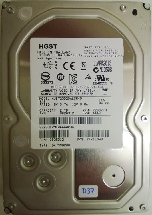 Hitachi Ultrastar 2TB SAS 2 Enterprise Hard Drive | 3.5'', 7200RPM, 64MB Cache (HUS723020ALS640) 5 thumbnail image