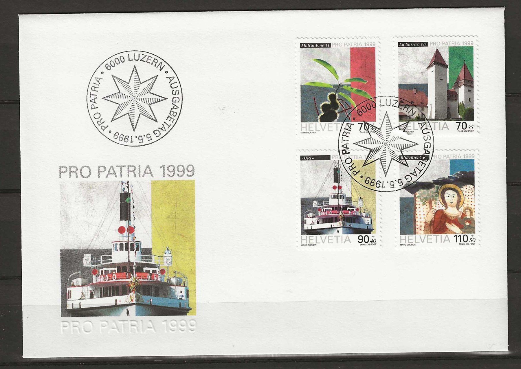 Tutti i francobolli: FP1999 - FDC  Pro Patria 1999 – Usato da Trélex venduto da Phil_Albert