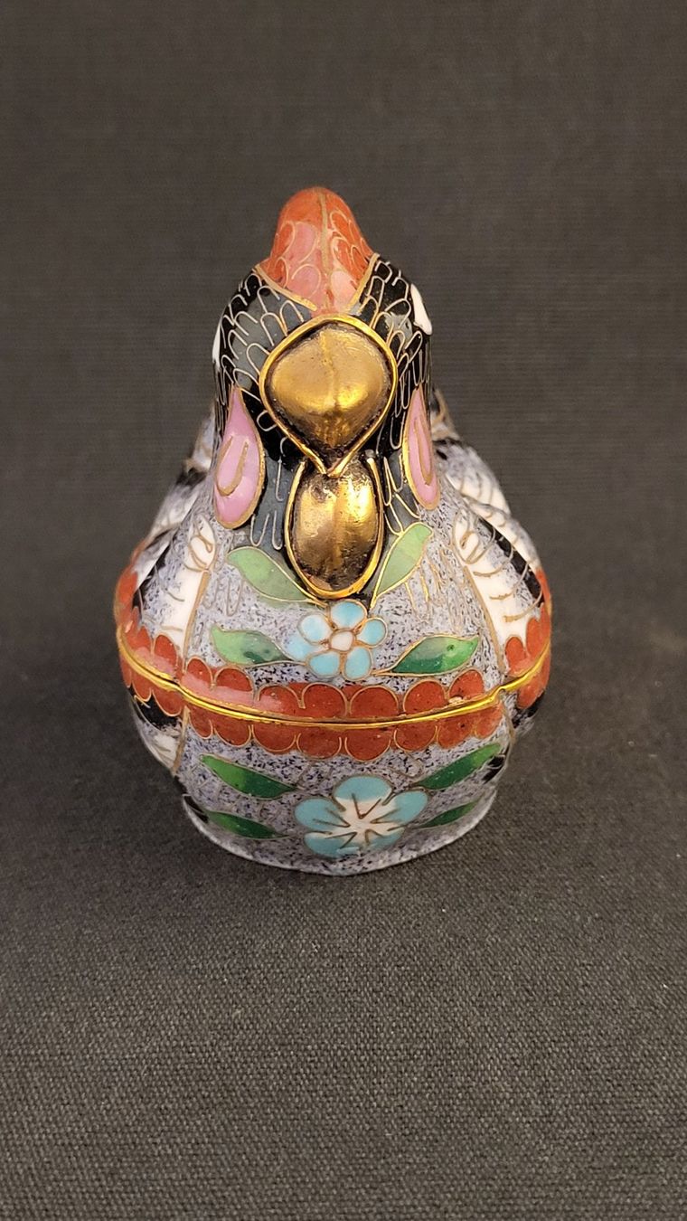 Figuren: Cloisonne-Dose HUHN HENNE – Gebraucht aus Basel von spinne02 2
