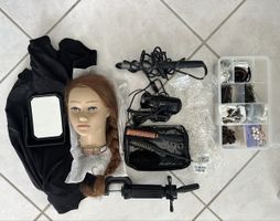 Übungskopf mit Tischhalterung & Coiffeur-Zubehör-Set