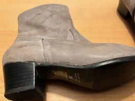 Graue Lederstiefeletten, Gr. 38