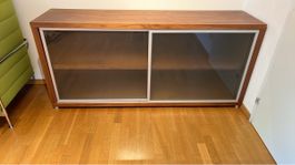 Wooden cabinet with glass door used