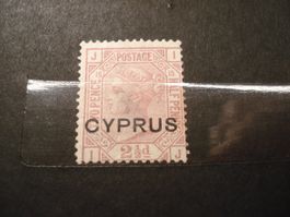 antike Marke Grossbritannien mit Überdruck Cyprus