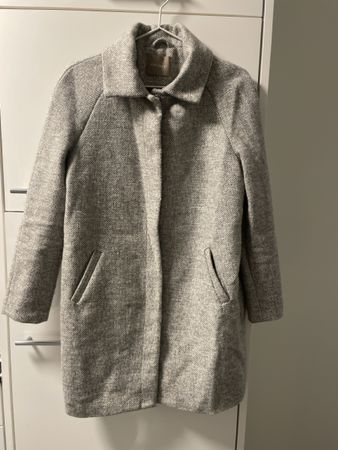 Orsay Wollmantel, Gr. 34, Grau/Weiss - Perfekt für Herbst!