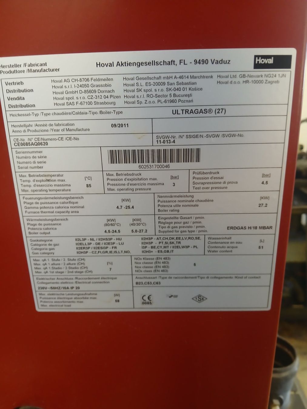 Hoval Radiatori: Gasheizung Hoval UltraGas 27 – Usato da Kirchlindach venduto da kasimir02 3