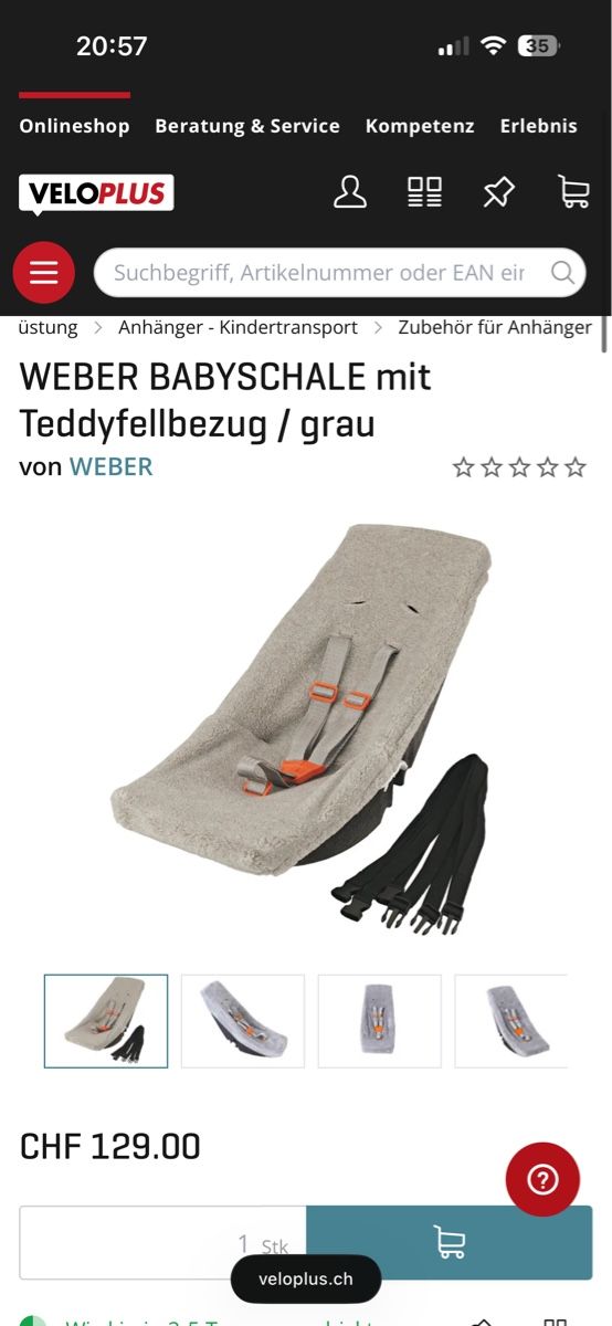 Ersatzteile: Weber Babyschale mit Teddyfellbezug – Gebraucht aus Wohlenschwil von angelsweet 2