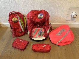 Ergobag Schulrucksack, 2 Etuis, Sportrucksack, Regenschutz