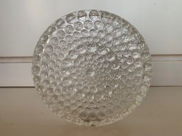Vase rond en verre pressé motif bulles bon état