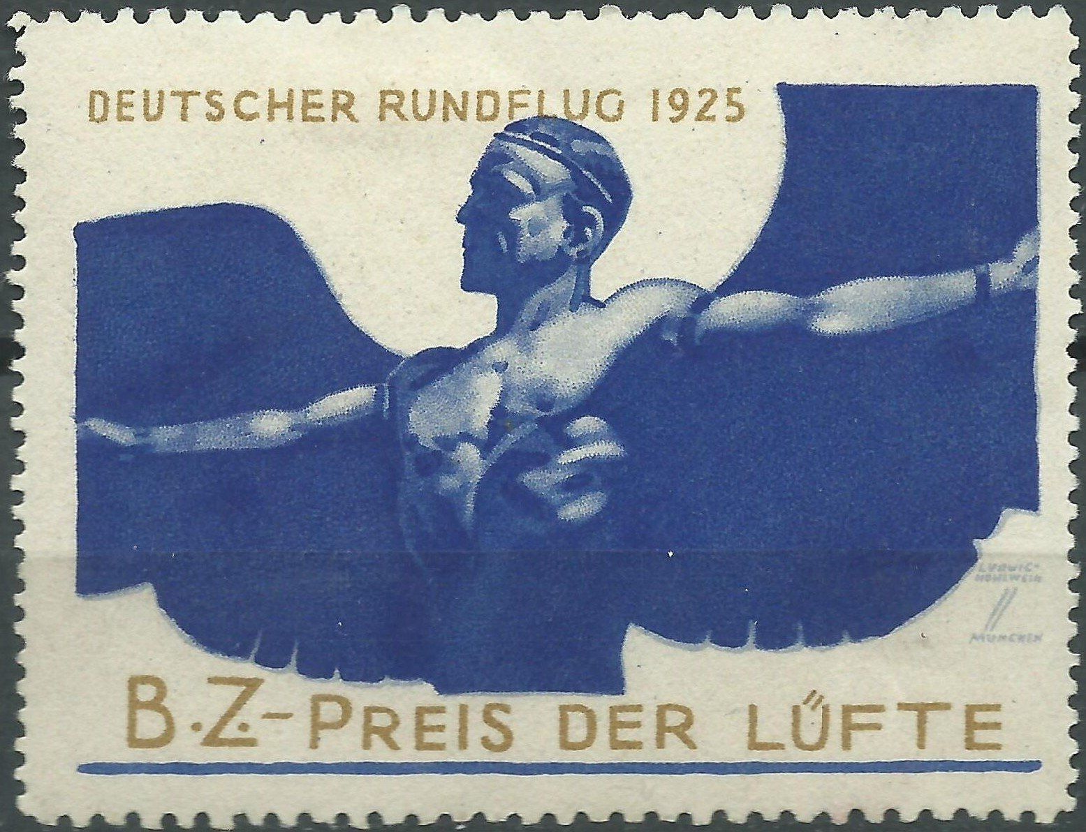 Tutti i francobolli: 1925, Deutscher Rundflug Vignette Ludwig Hohlwein ** – Nuovo (secondo la descrizione) da Kriens venduto da goofy46