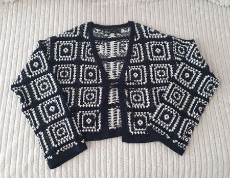ONLY Strickjacke XS/34 schwarz-weiss
