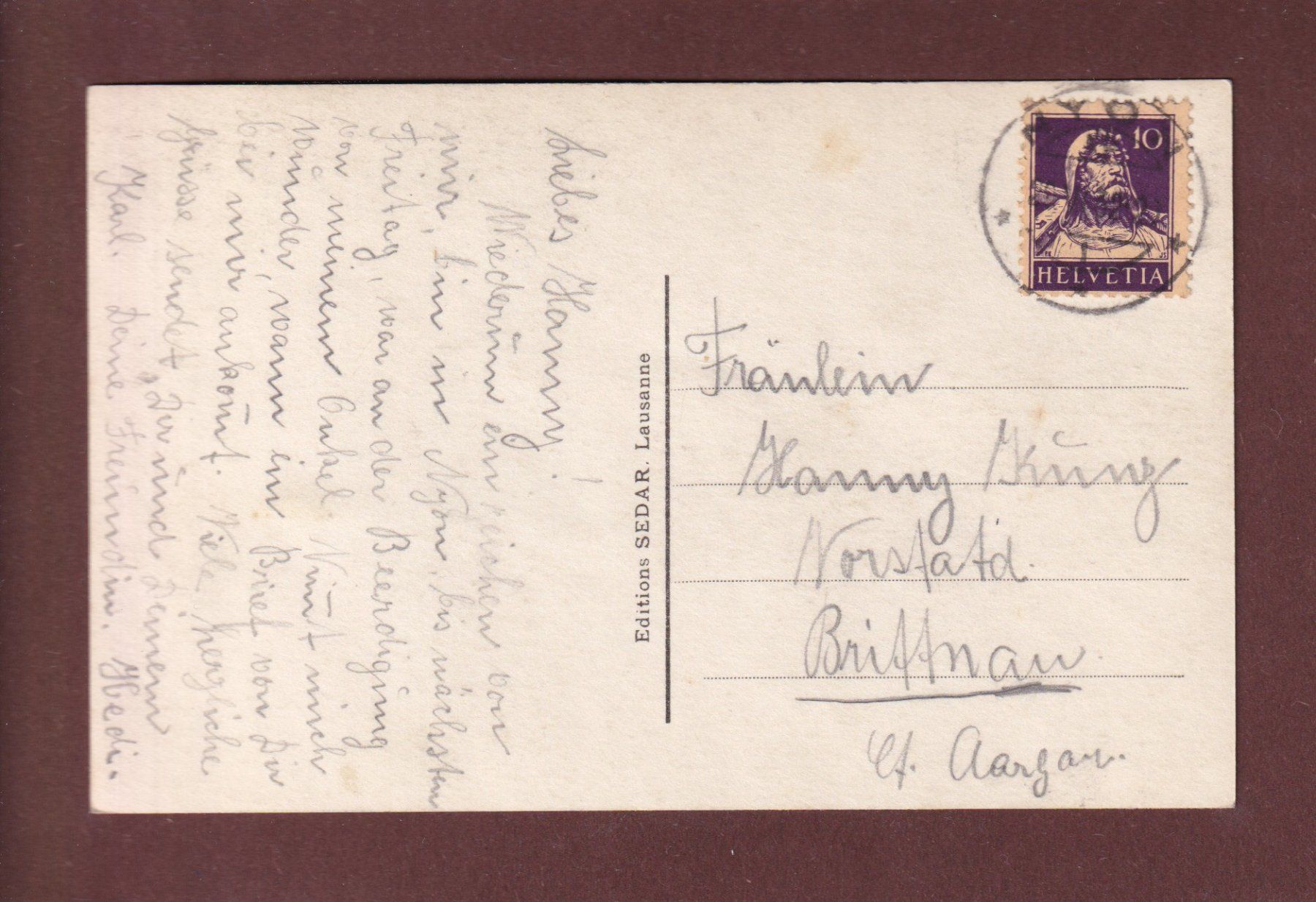 Cartoline postali: NYON - Le Château - 1932 – Usato da Pully venduto da nicecards-shop 1