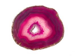 Schöne Achatscheibe. Rosa. 14.5 x 12 x 0.5 cm.