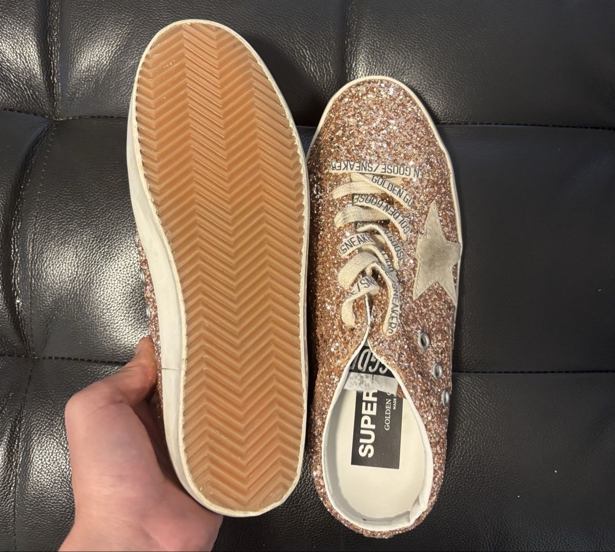 Golden Goose Scarpe da donna: Golden Goose Pink Glitter Sneakers – Usato da Chur venduto da Cuteclothes7k 3