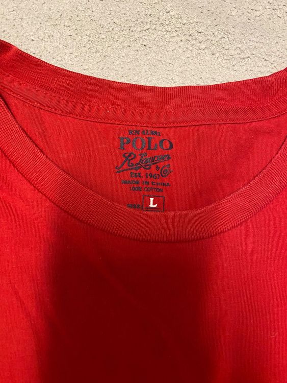 Vintage Rotes Polo Ralph Lauren T-Shirt, Grösse L - ! 3