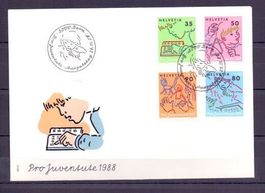 CH FDC Pro Juventute Satz 1988