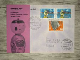 TR16 Enveloppe  + Timbre Suisse 1957