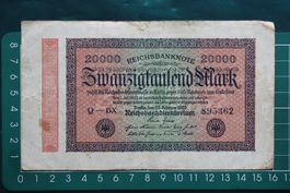 currency reichsbanknote 20000 Mark 1923
