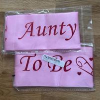 Aunty to be x 2 , Baby shower sash pink