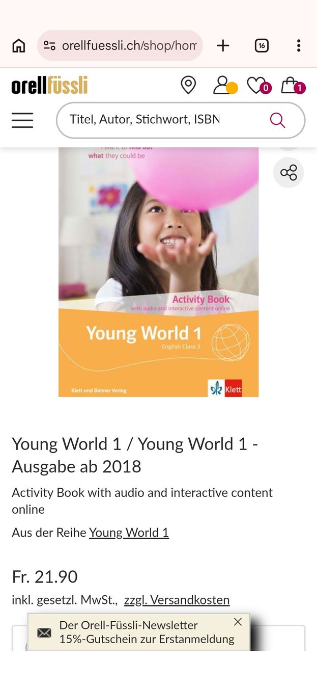 Libri: Young World 1, Englisch lernen Paket – Nuovo (secondo la descrizione) da Dettighofen Lengw. venduto da mai_75wt 1