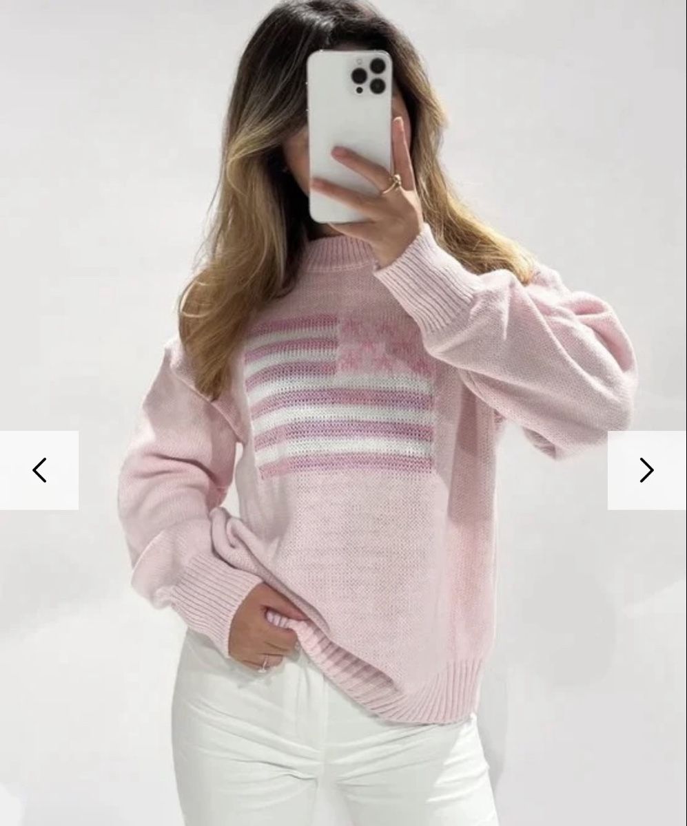Maglioni & Felpe: Rosa Strickpullover mit USA-Flagge - Lucilia – Usato da Giswil venduto da Ody2 4