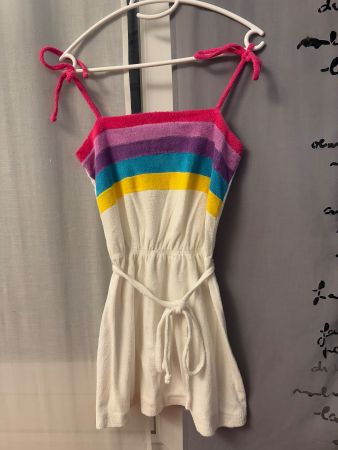 🏖️ Robe d’été vintage rayures arc-en-ciel T.S