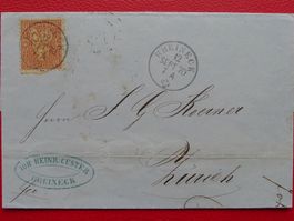 1870, Brief von RHEINECK mit Nr.38, preiswert +sauber