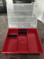 Rote Aufbewahrungsbox mit Fächern-Praktisch für Bastelzubehö