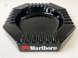 Vintage Marlboro Aschenbecher 22x22cm Schwarz Keramik