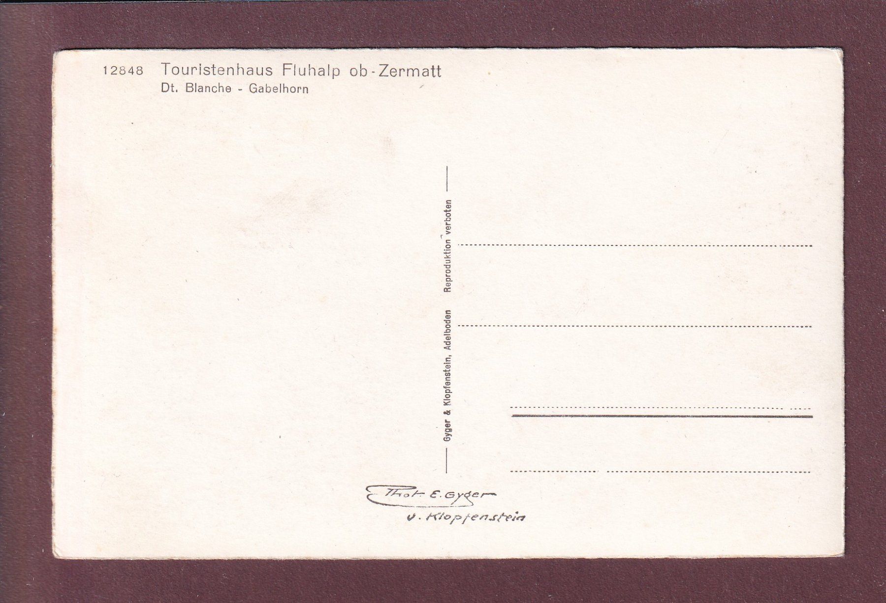 Cartes postales: FLUHALP ob Zermatt – D'occasion à Pully par nicecards 1