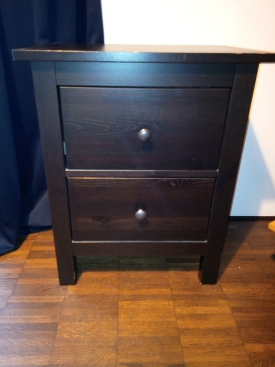 Furologee Nachttische Set (2 Stück) – Mit 2 Stoffschubladen, Haken & Ablage, Schwarze Eiche Optik, Für Schlafzimmer & Wohnzimmer