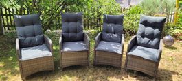 4 Gartensessel mit Kissen
