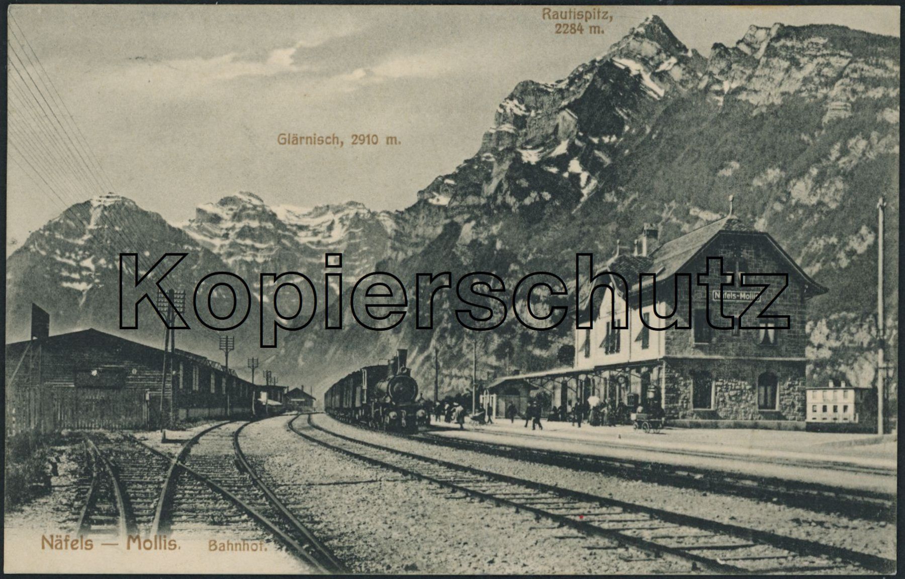 Cartoline postali: GL Näfels - Mollis - Bahnhof - Bahn – Usato da Schindellegi venduto da Jonathan77