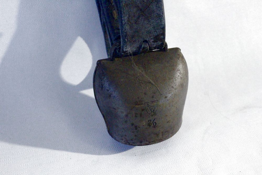 Campanacci mucche: Fiermann/Buller 2/0 SCHELLE mit Riemen, handgefertigt, 1910 – Usato da Bern venduto da kultiges 2