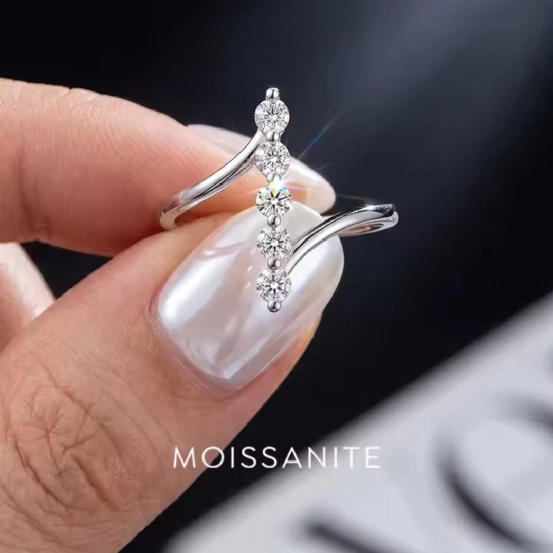 Anelli: Bague argent avec diamants de moissanite certifiés GRA – Nuovo e nell'imballaggio originale da Reconvilier venduto da Tsma67