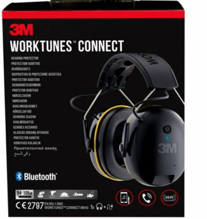 Ersatz-Ohrpolster Für 3M WorkTunes Connect – Memory-Schaum & Proteinhaut – Schwarz, 1 Paar