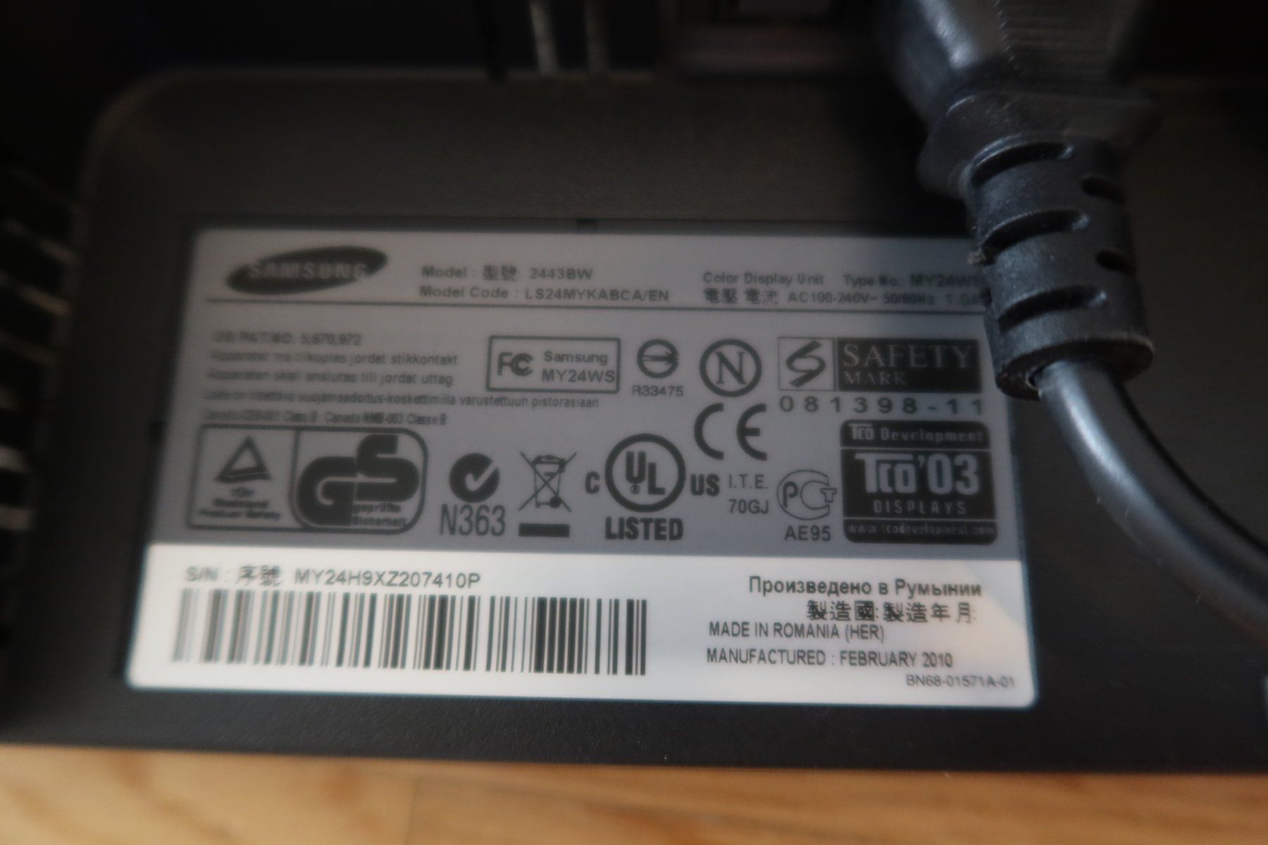 Samsung Monitor: Monitor Samsung 24438W – Usato da Erlenbach ZH venduto da milliway_42 4