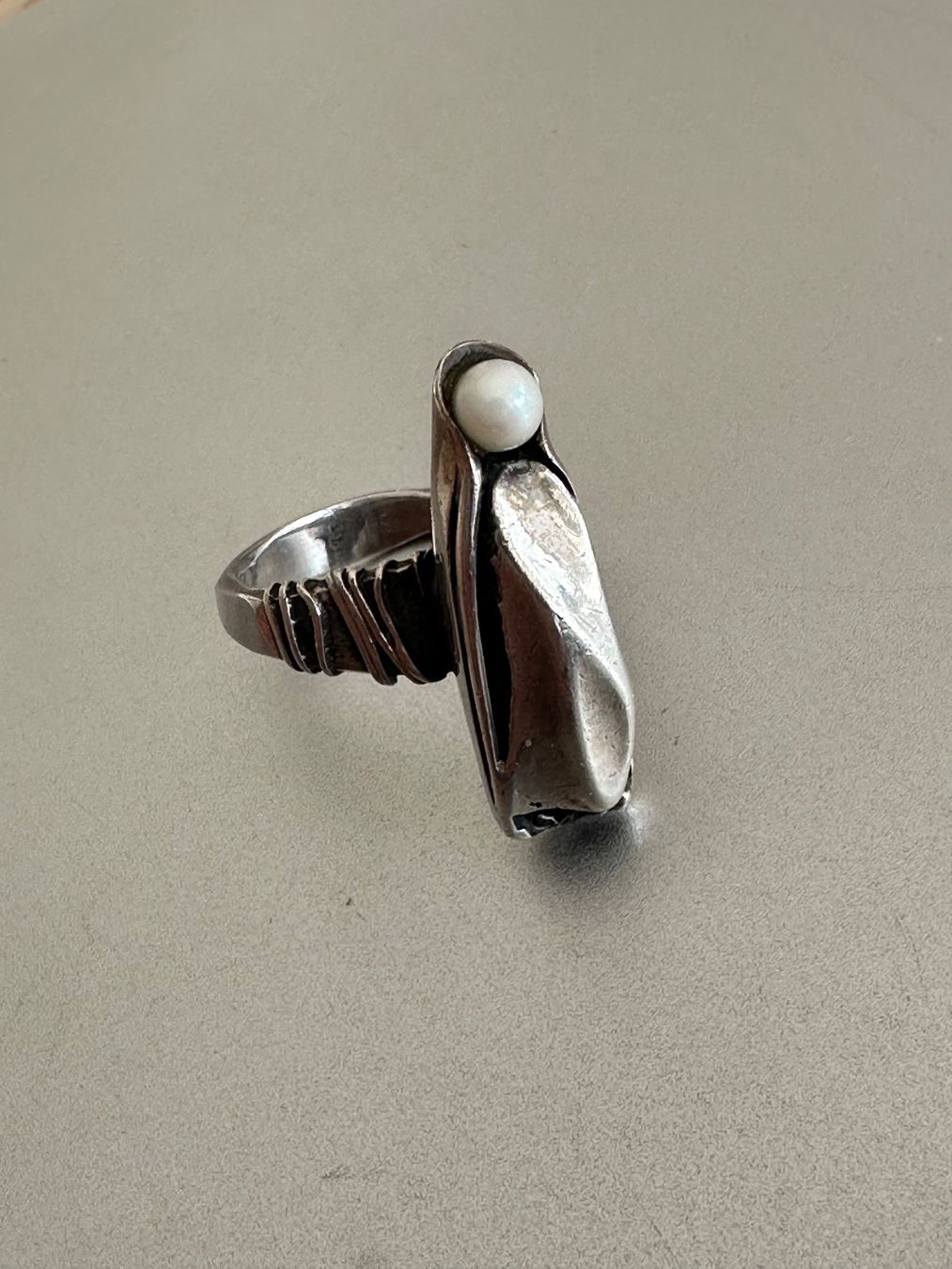 Anelli: Vintage 925er Silber Ring mit echte Perle: 55-56 – Usato da Onex venduto da Antiqueshow