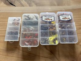 Verschiedene Trockenfliegen und ein paar Nassfliegen