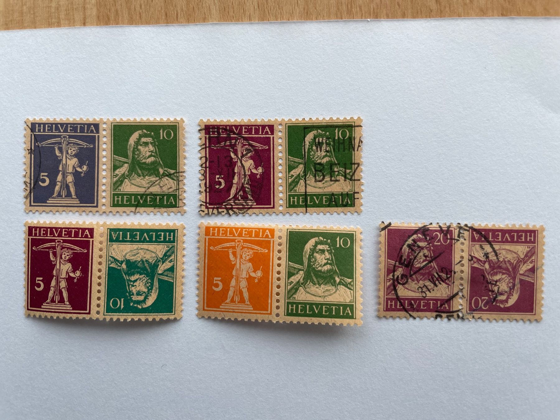 Tous les timbres: 5 Tête-bèche – D'occasion à Sonceboz-Sombeval par Comment2