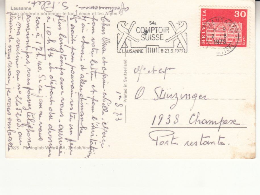 Cartes postales: Lausanne 1973 – D'occasion à Bürglen TG par StampGraf 1